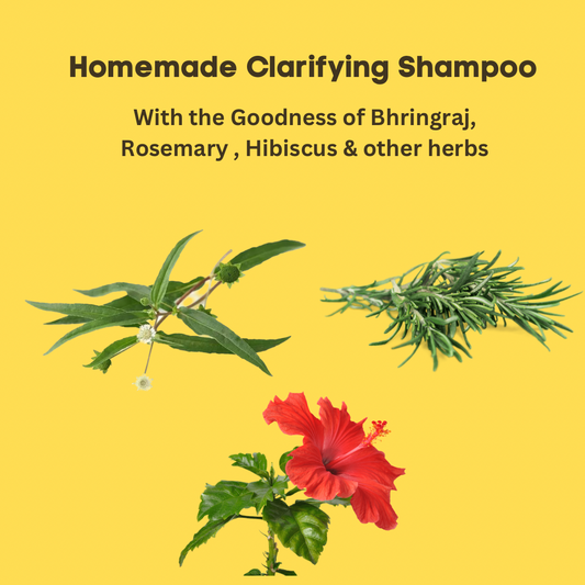 Clarifying Shampoo Homemade with Bhringraj,Hibiscus &Rosemary